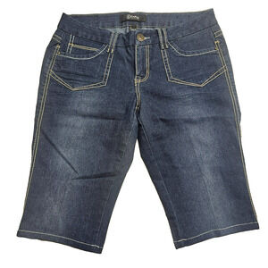 Y2K 90s Rewash Jean Shorts Size 9 Bermuda Y2K School Dark Wash Normcore